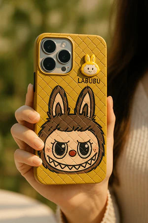 Labubu - 3D Bunny Woven‑Texture Protective iPhone Case